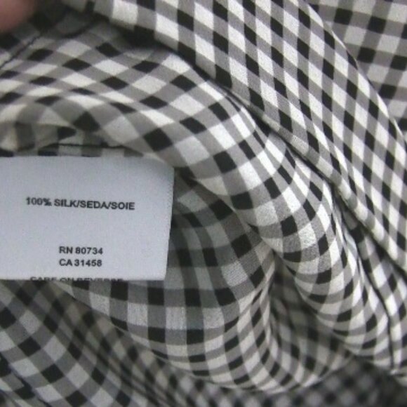 BCBGMAXAZRIA Silk Ruffle Gingham Halter Top. Black & White, S, NEW WITH TAGS - Picture 10 of 10